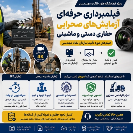انجام آزمایشات صحرایی و فیلمبرداری از تست ها برای اخذ تاییدیه از سازمان نظام مهندسی